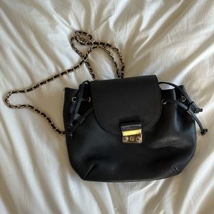 Black and gold Zara bag